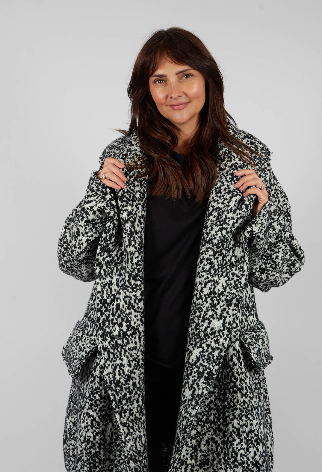 Knitted Coat in Bone Jacquard - 1757201