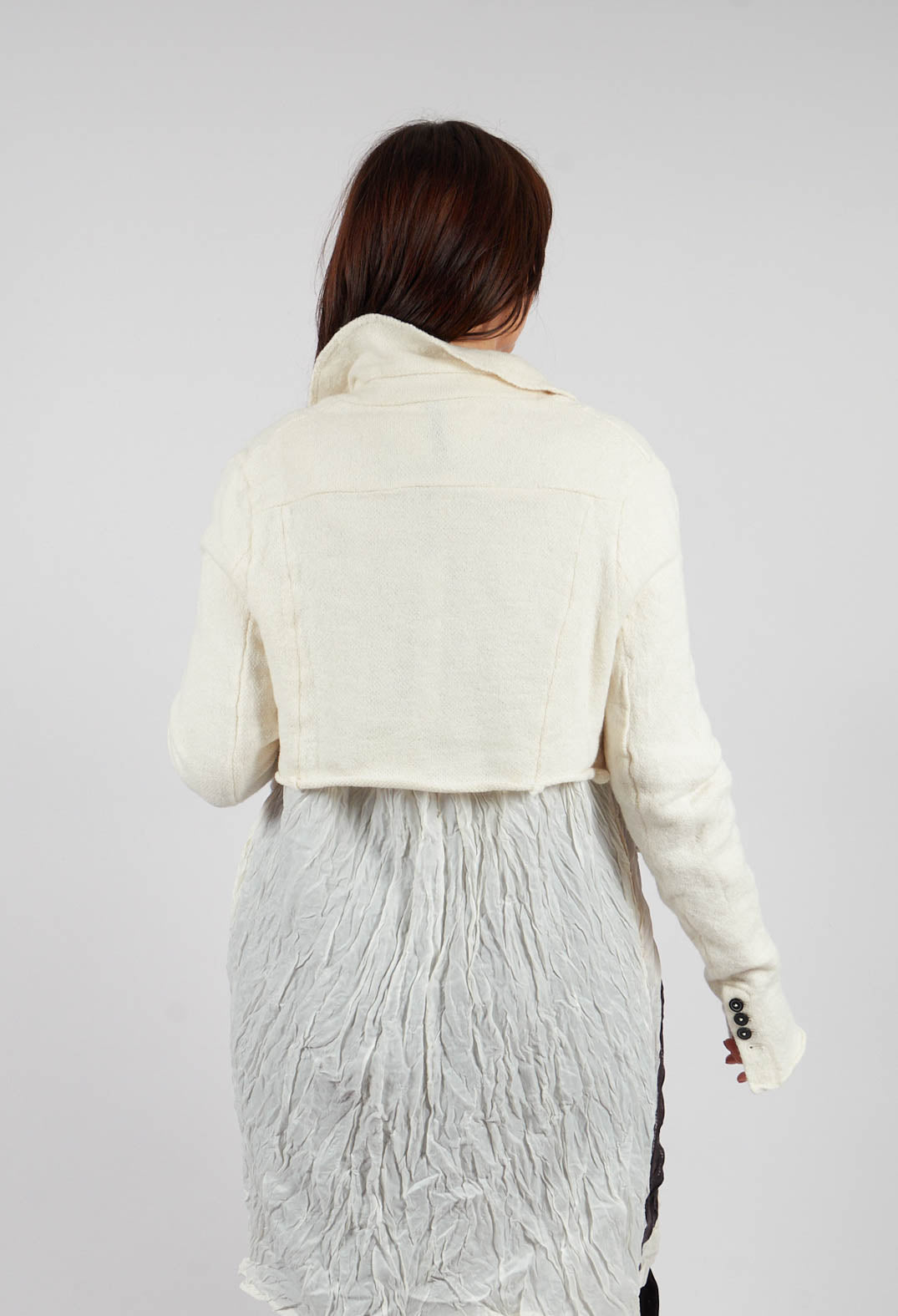 Cropped Button Through Cardigan in Bone - 1757103