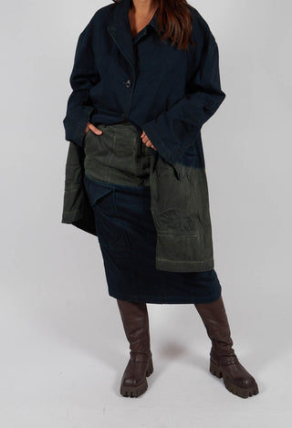 Colour Block Pencil Skirt in Pine Medium - 2030303