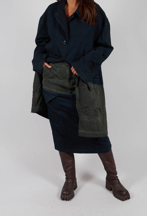 Colour Block Pencil Skirt in Pine Medium - 2030303