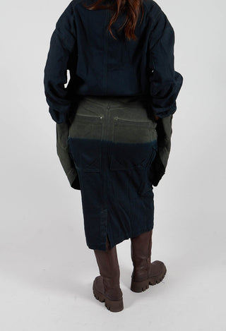 Colour Block Pencil Skirt in Pine Medium - 2030303