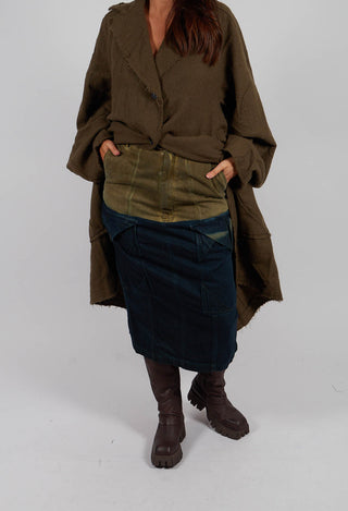 Colour Block Pencil Skirt in Lagoon Medium - 2030303