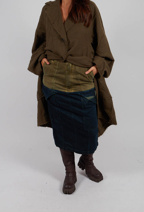 Colour Block Pencil Skirt in Lagoon Medium - 2030303