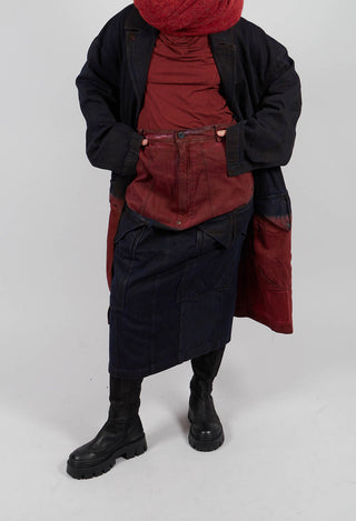 Colour Block Pencil Skirt in Crab Medium - 2030303