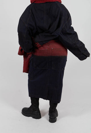 Colour Block Pencil Skirt in Crab Medium - 2030303