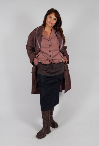 Colour Block Pencil Skirt in Flamingo Medium - 2030303