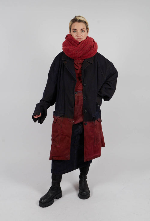 Colour Block Coat in Crab Medium - 2031205