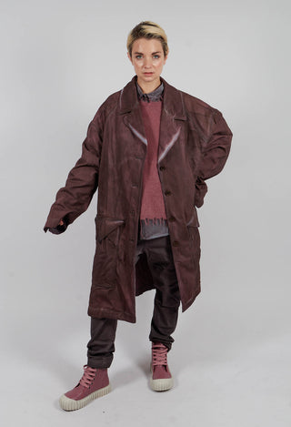 Colour Block Coat in Flamingo Light - 2031205