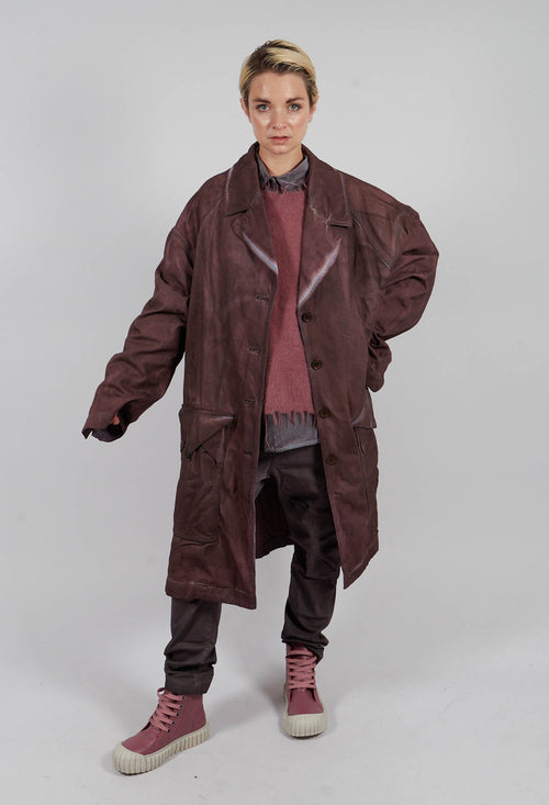 Colour Block Coat in Flamingo Light - 2031205