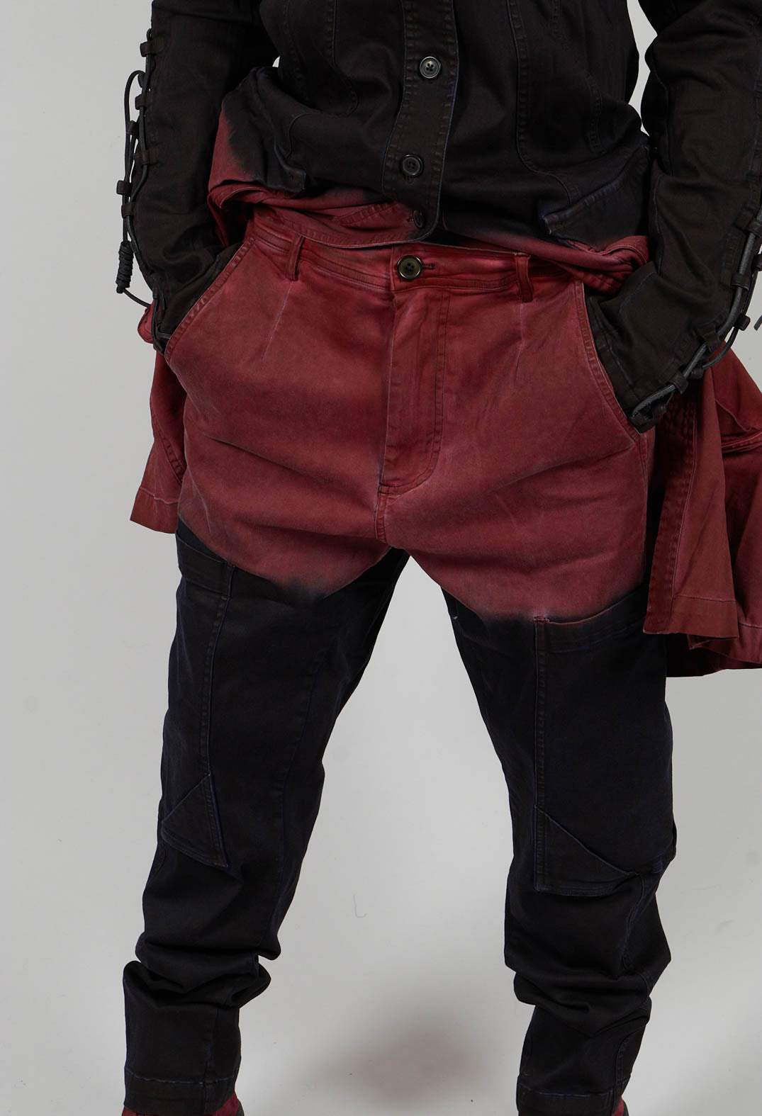 Colour Block Slim Leg Jeans in Crab Medium - 2060101