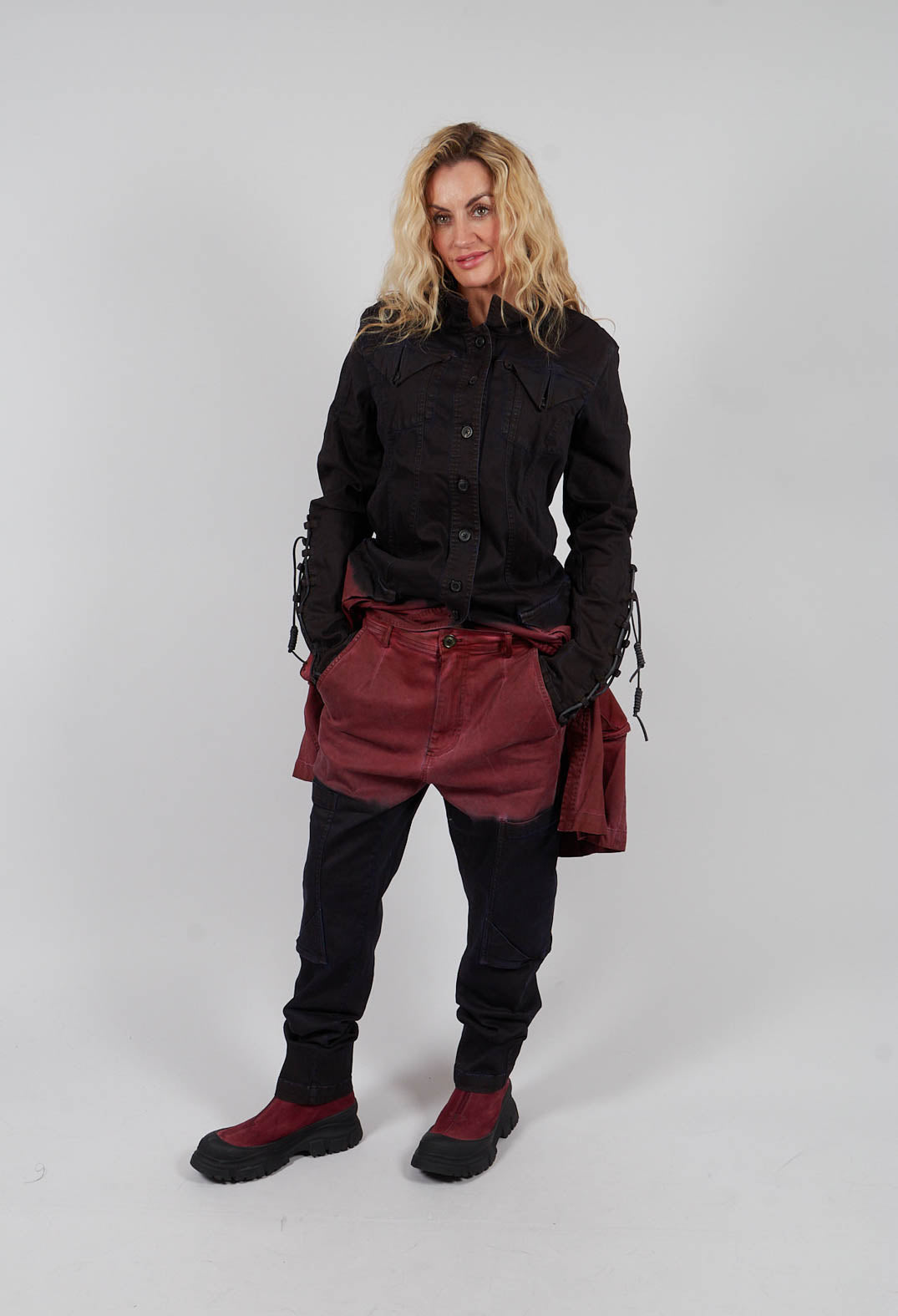 Colour Block Slim Leg Jeans in Crab Medium - 2060101
