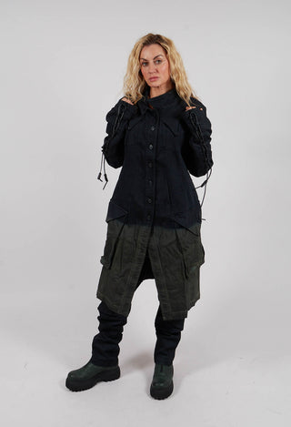 Button Through Coat in Pine Medium - 2061208