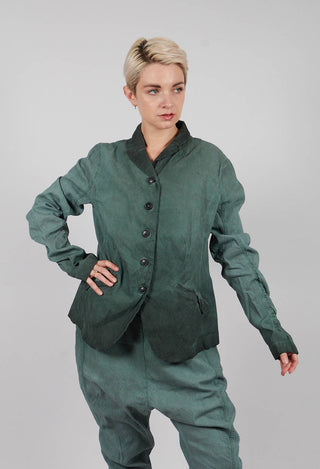 Drop Crotch Trousers with Ruched Leg in Pine Reverse - 2120103