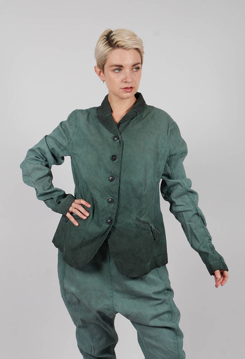 Drop Crotch Trousers with Ruched Leg in Pine Reverse - 2120103