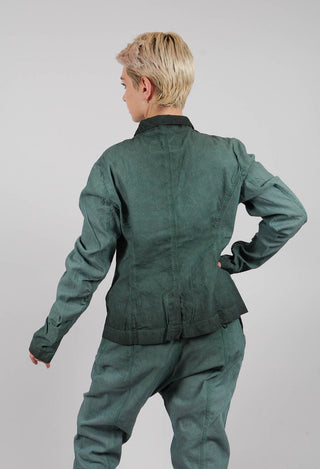 Drop Crotch Trousers with Ruched Leg in Pine Reverse - 2120103
