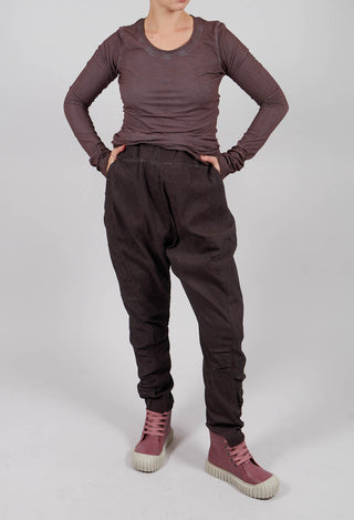 Drop Crotch Trousers with Ruched Leg in Flamingo Cloud - 2120103