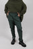 Slim Fit Trousers with Ruched Leg in Pine Cloud - 2120104