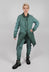 Ruched Sleeve Coat in Pine Reverse - 2121209