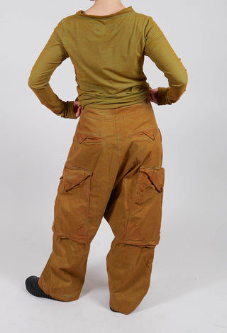 Wide Leg Trousers with Patch Pockets in Lagoon Cloud - 2190102