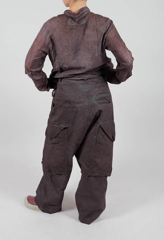 Wide Leg Trousers with Patch Pockets in Flamingo Cloud - 2190102