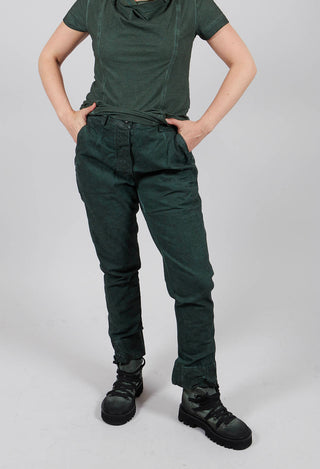 Belted Slim Leg Trousers in Pine Cloud - 2190104