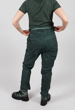 Belted Slim Leg Trousers in Pine Cloud - 2190104