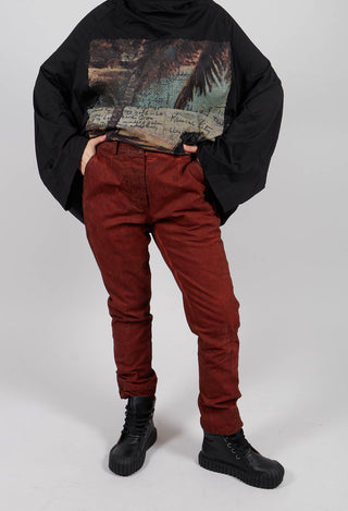 Belted Slim Leg Trousers in Crab Cloud - 2190104