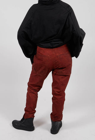 Belted Slim Leg Trousers in Crab Cloud - 2190104