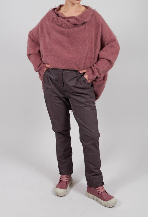 Belted Slim Leg Trousers in Flamingo Cloud - 2190104