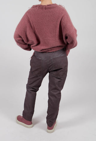 Belted Slim Leg Trousers in Flamingo Cloud - 2190104