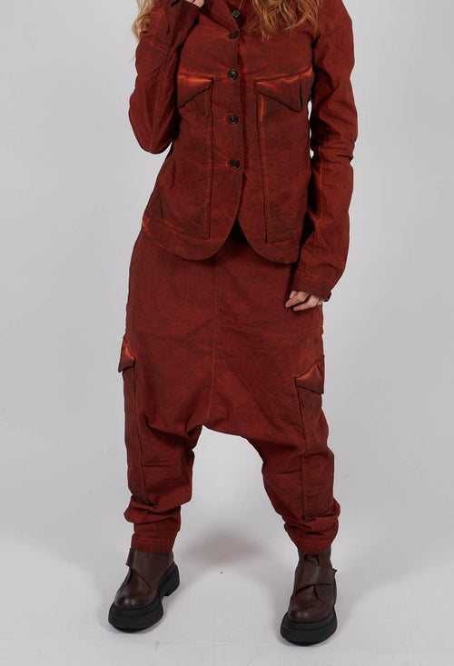 Drop Crotch Trousers with Large Pockets in Crab Cloud - 2240105