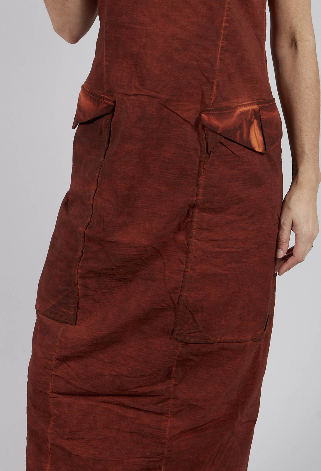 Slim Fit Dress with Large Pockets in Crab Cloud - 2240906