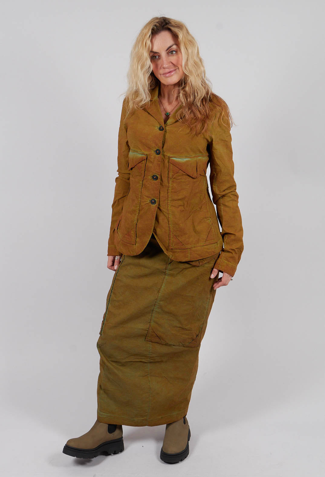 Pencil Skirt with Large Pockets in Lagoon Cloud - 2240308