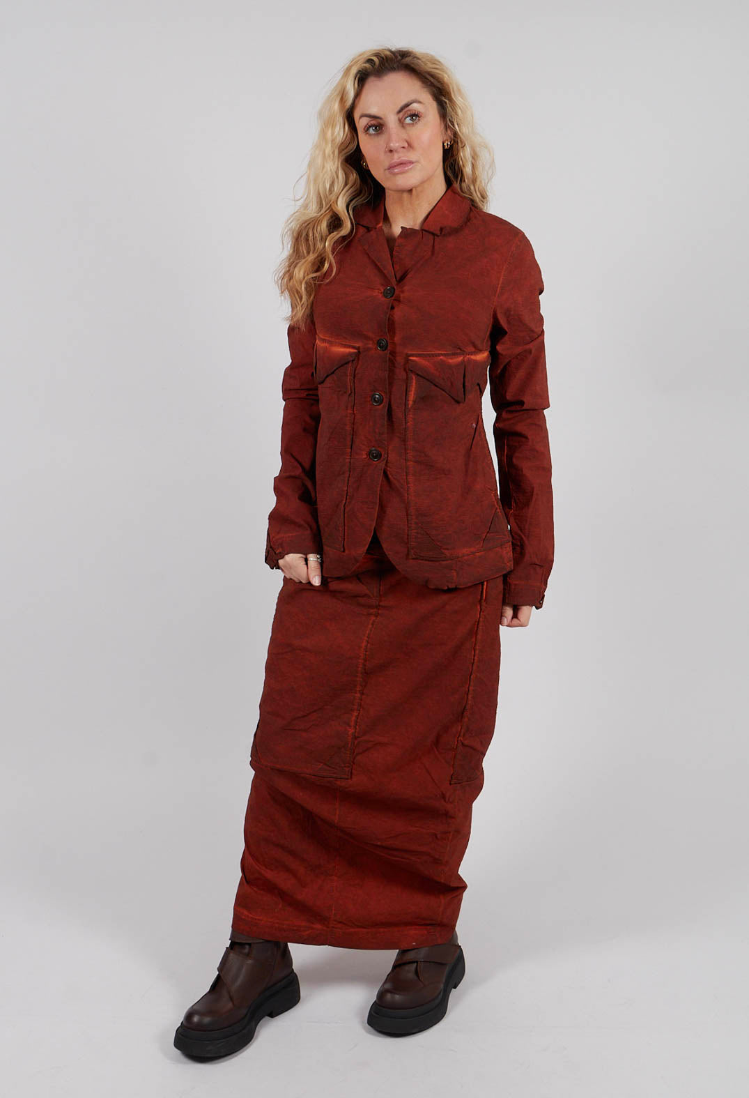 Pencil Skirt with Large Pockets in Crab Cloud - 2240308