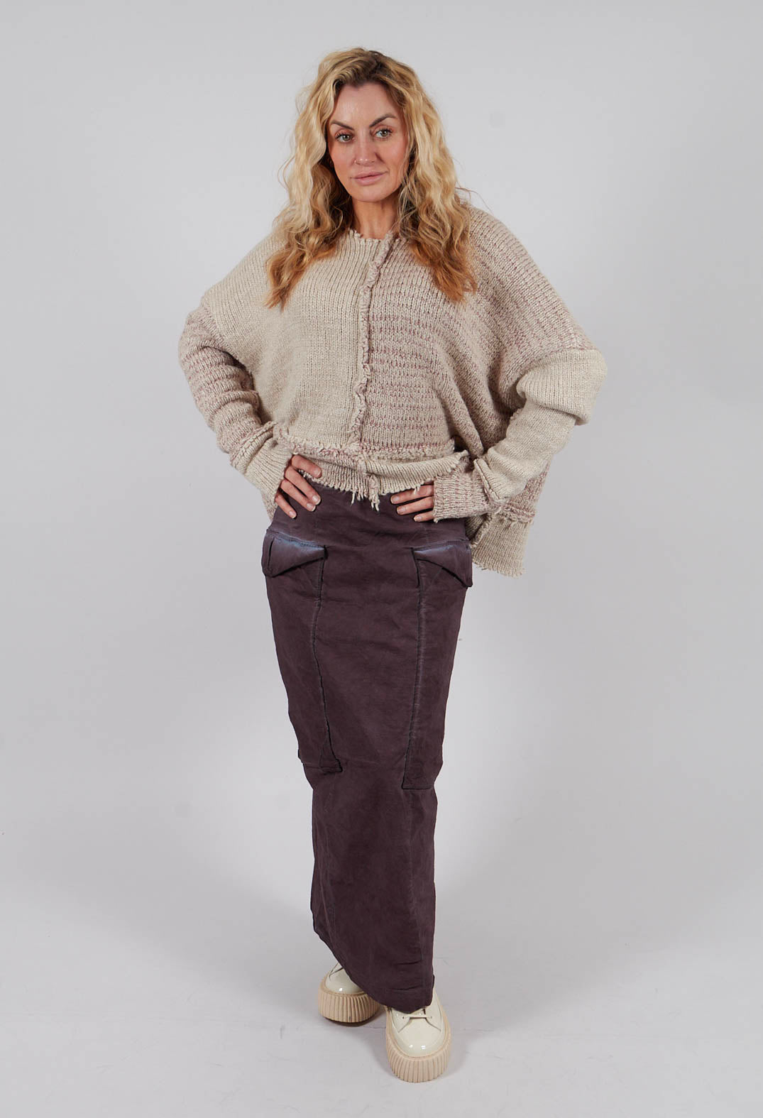 Pencil Skirt with Large Pockets in Flamingo Cloud - 2240308