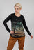 Long Sleeve T-Shirt in Waikiki Black Print - 2300502