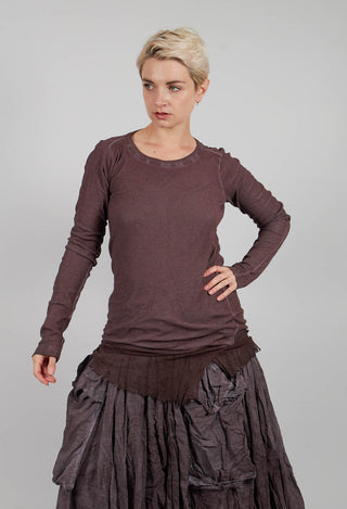 Long Sleeve T-Shirt with Netted Hem in Flamingo Cloud - 2340504