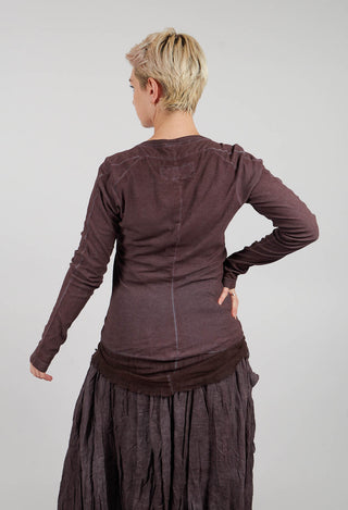 Long Sleeve T-Shirt with Netted Hem in Flamingo Cloud - 2340504
