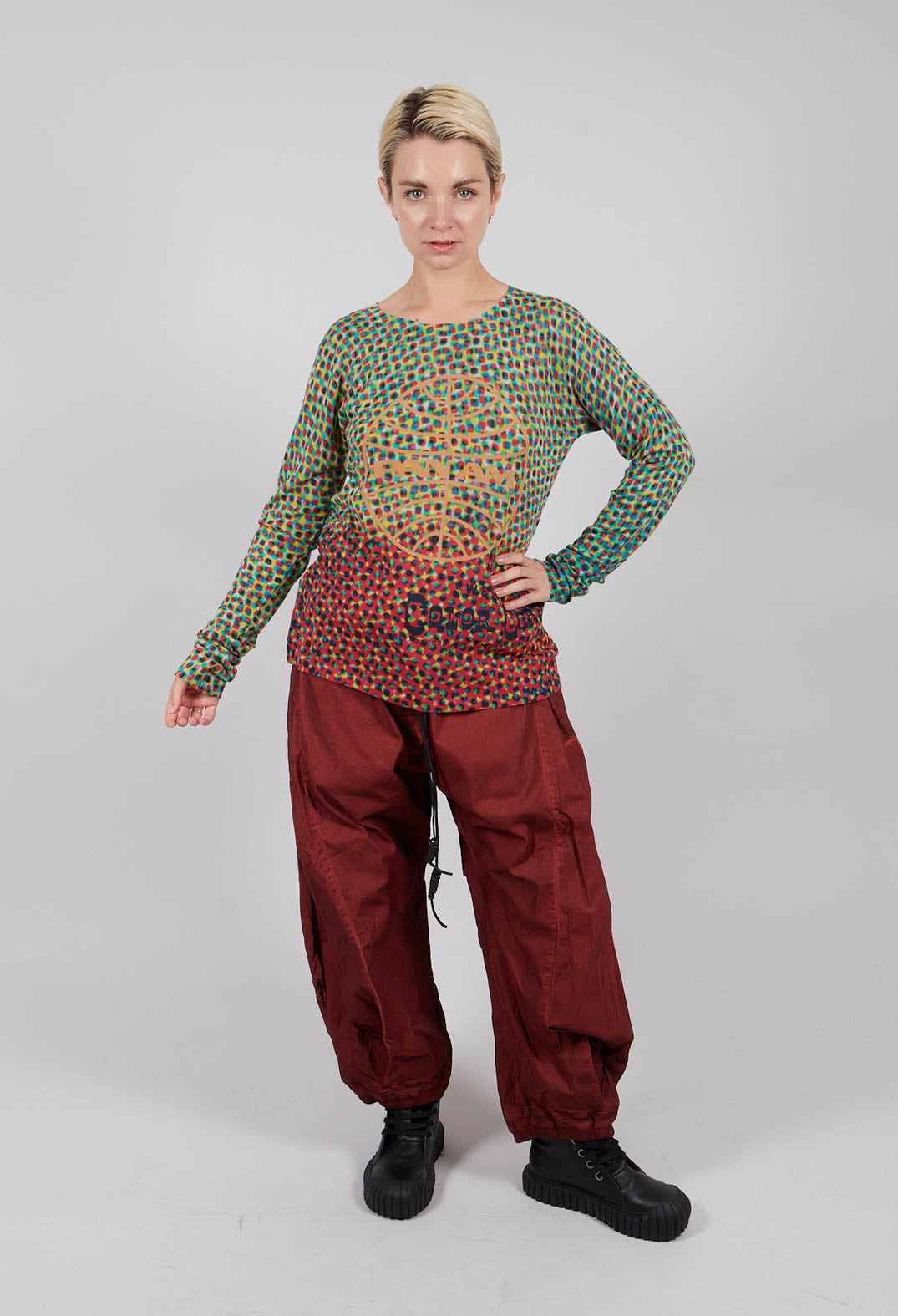 Long Sleeve Top in Multi Scene Print - 2450701