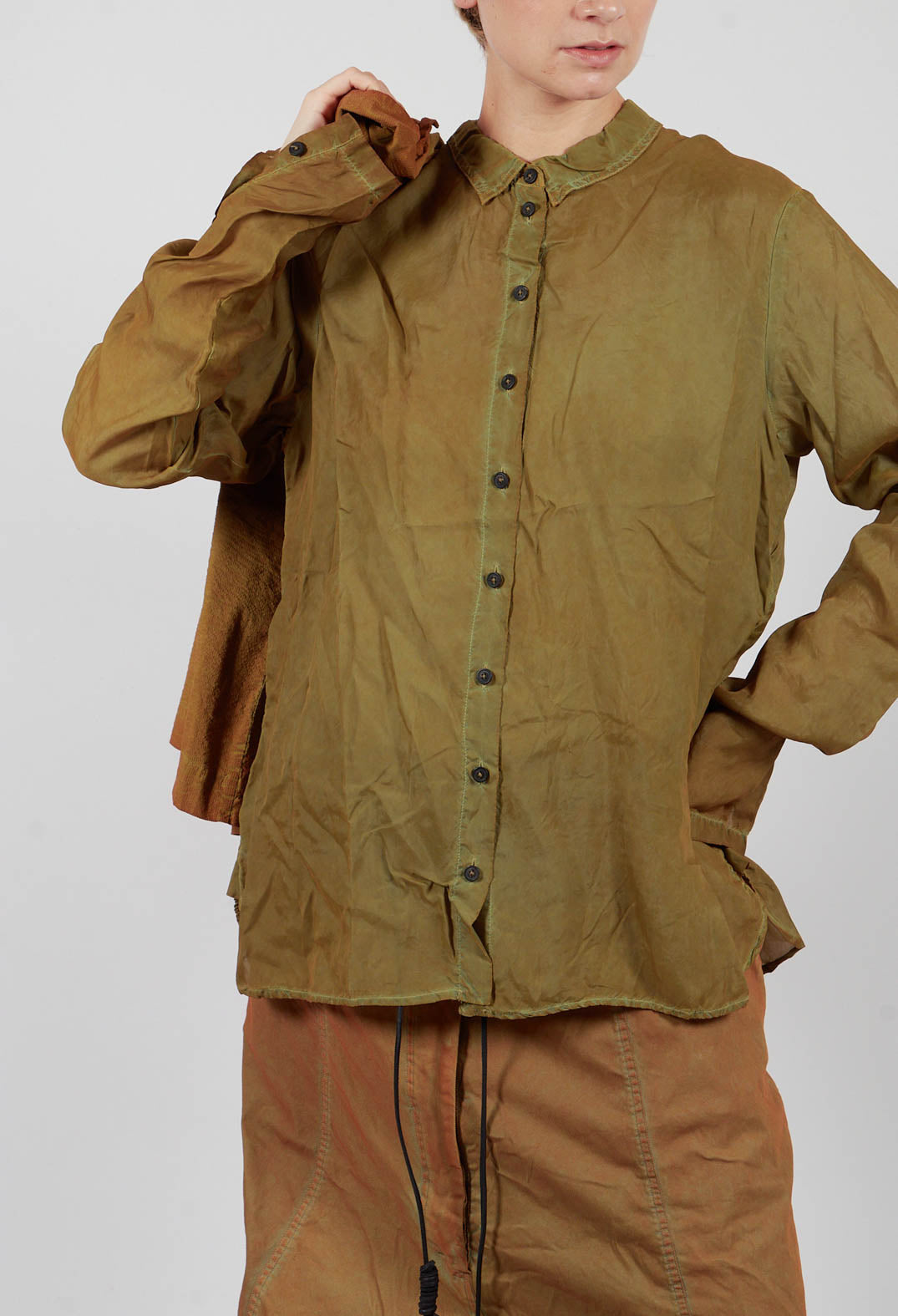 Button Through Blouse in Lagoon Cloud - 2470402