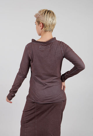 Jersey Top with Drawstring Neckline in Flamingo Cloud - 2560501