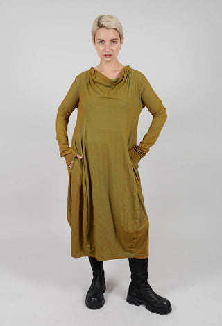 Jersey Dress with Drawstring Neckline in Lagoon Cloud - 2560912