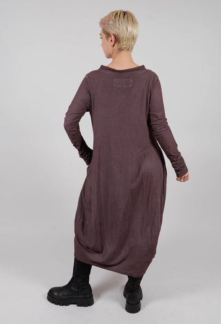 Jersey Dress with Drawstring Neckline in Flamingo Cloud - 2560912