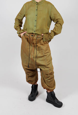 Drop Crotch Trousers with Drawstring Waist in Lagoon Cloud - 2600107