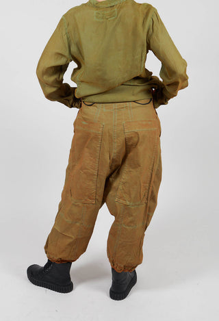 Drop Crotch Trousers with Drawstring Waist in Lagoon Cloud - 2600107