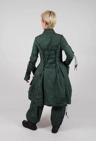 Button Through Coat with Feature Pockets in Pine Cloud - 2601208