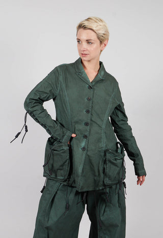 Button Through Jacket with Feature Pockets in Pine Cloud - 2601113