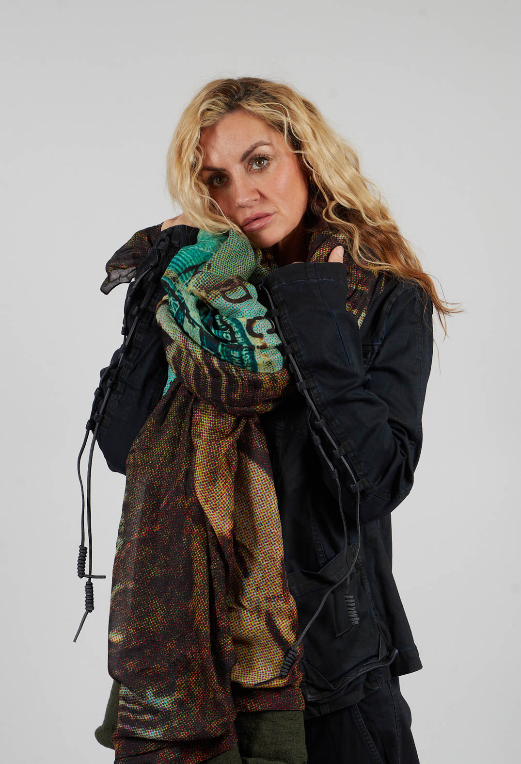 Oversized Knitted Scarf in Pine - 2807703