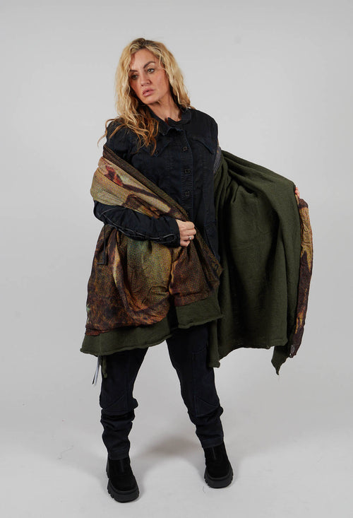 Oversized Knitted Scarf in Pine - 2807703