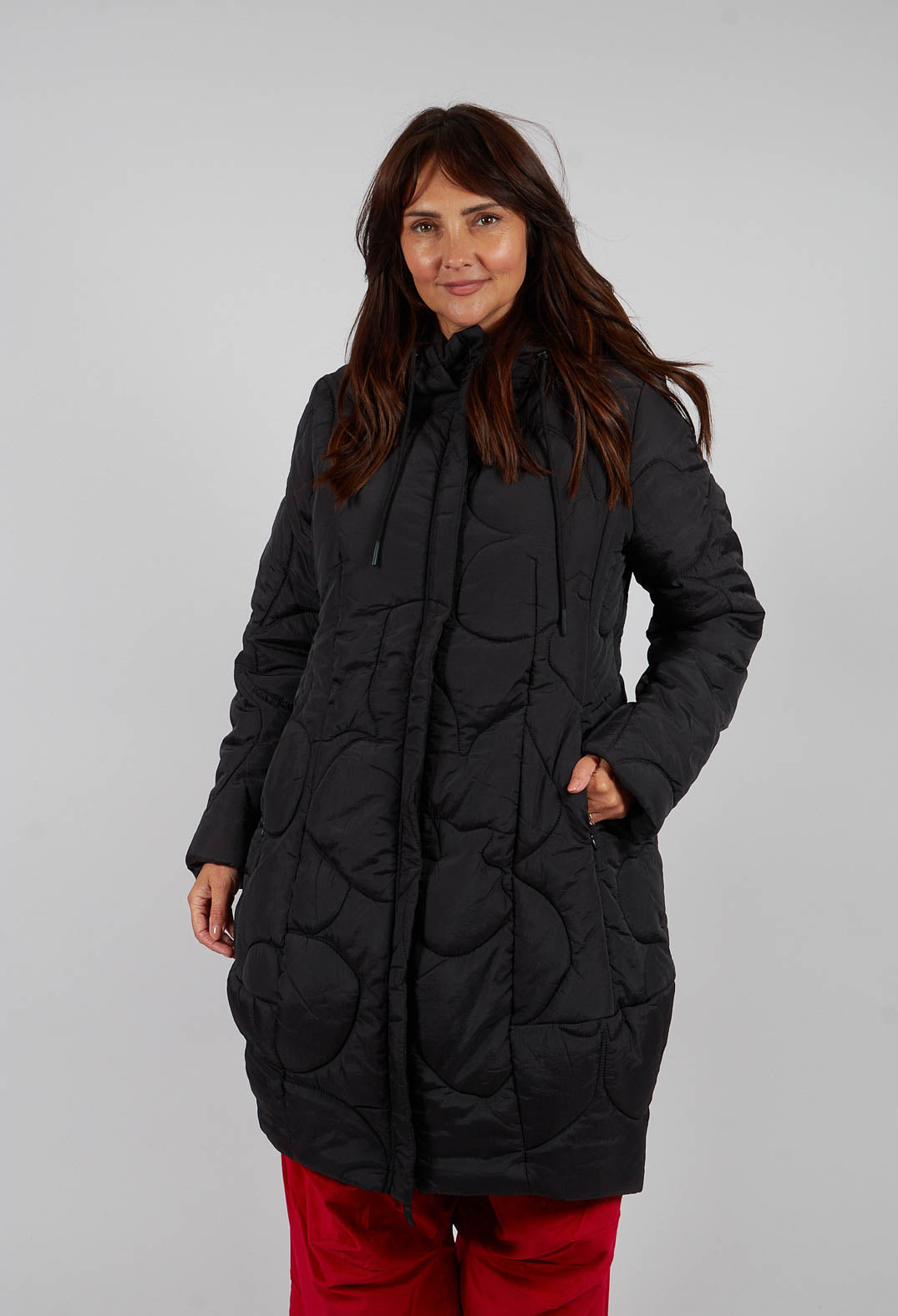 Quilted Tulip Coat in Black - 3191203
